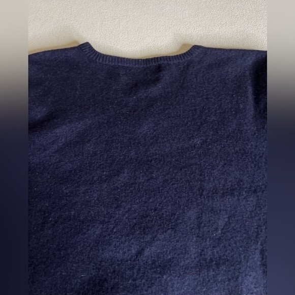 Polo Ralph Lauren Sweater Size Large L Lamb's Wool V-Neck Blue - Picture 11 of 14